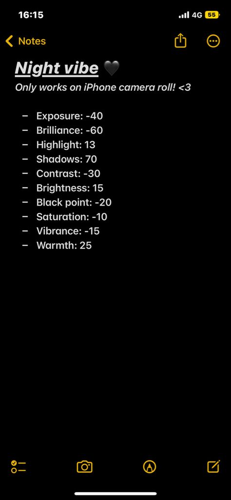 Night Time Picture Editing, Dark Photo Settings Iphone, Filter For Dark Photos, Nighttime Photo Editing, Night Aesthetic Filter Camera Roll, Night Pic Edit Iphone, Low Exposure Photo Edit, Night Pictures Editing, Night Out Filter Iphone