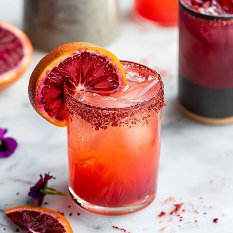 Blood Orange Hibiscus Mezcalita - Foodiosity Mezcal Margarita, Orange Hibiscus, Blood Orange Juice, Floral Notes, Blood Orange, Simple Syrup, Orange Juice, Lime Juice, Syrup