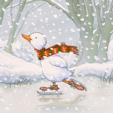 Whimsical Christmas Watercolor, Christmas Duck, Playing Outside, Winter Illustration, Winter Watercolor, Christmas Card Art, Watercolor Christmas Cards, A Duck, Christmas Drawing