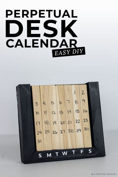 Learn how to make a perpetual desk calendar with this simple DIY tutorial using natural wood blocks. This handmade office decor is perfect to help you always know what day it is. #calendar #diyofficedecor #desk #deskcalendar Glitter Magnets, Diy Desk Calendar, Dollar Diy, Diy Office Decor, Thrifty Thursday, Heart Diy, Creative Diy Projects, Diy Calendar, Perpetual Calendar