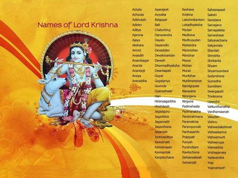 Names of Lord Krishna Names Of Radha Rani, Names Of Krishna, Krishna Name, Names Of Lord Krishna, Krishna Shiva, Krishna Names, Instrument Craft, Iskcon Krishna, Indian Traditional Paintings