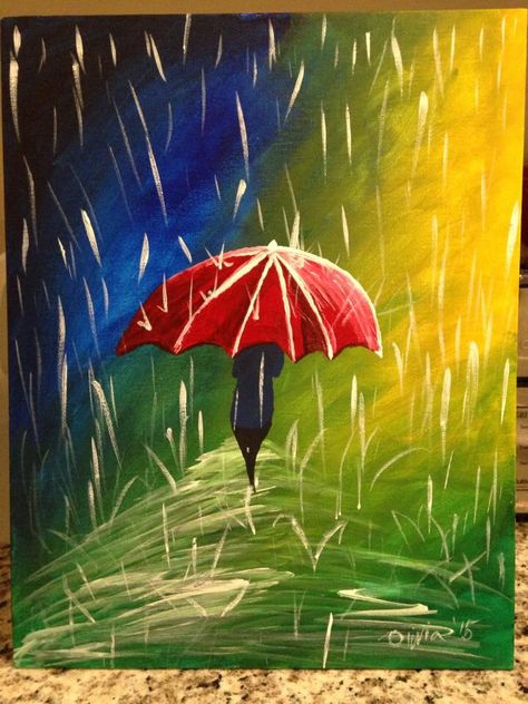 Walk in the rain painting Sketch Beautiful, Walk In The Rain, Fanart Sketch, Drawing Love, Easy Acrylic Painting, Rain Painting, Umbrella Art, Nature Music, Walking In The Rain