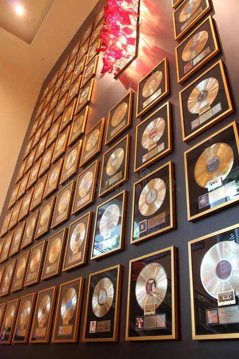 Gold Record Plaque, Diamond Record Plaque, Record Label Office, Music Inspired Decor, Music Awards Aesthetic, Record Label Aesthetic, Award Room, Records On Wall, Record On Wall