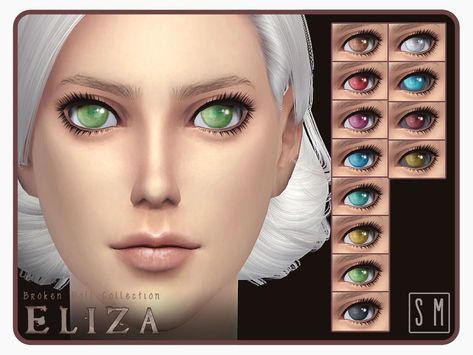 Screaming Mustard's [ Eliza ] - Dolly Eye Mask Sims 4 Eyes, Broken Doll, High Elf, Crazy Eyes, 3d Lashes, Lip Colour, Electronic Art, Costume Makeup, Natural Lips