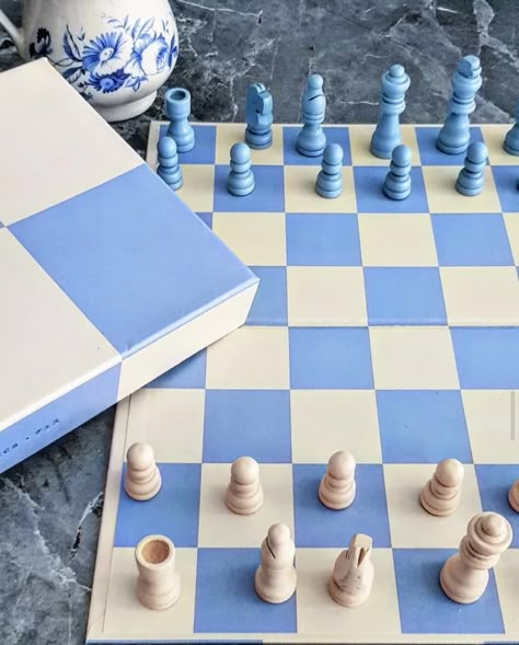 Checkers Board Diy, Blue Checkered Tile, Blue White Aesthetic, Scandinavian Spring, Checkered Board, Checkers Board Game, Checkers Board, Checkered Background, Display Coffee Table