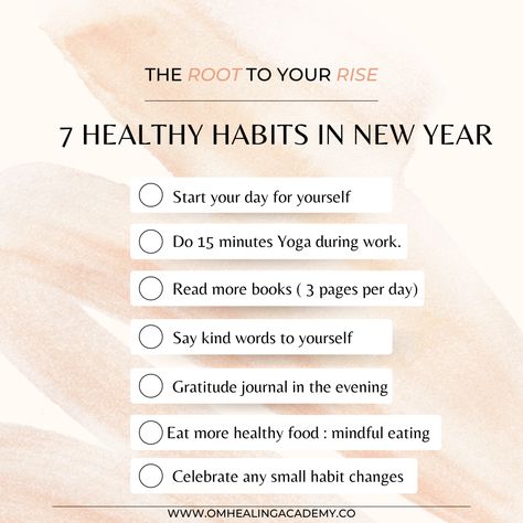 Year Of Health, Healthy Habits To Start, Healthy New Year, 7 Healthy Habits, Habits To Start, Motion Graphics Typography, Health Ideas, New Year 2022, New Year Wishes