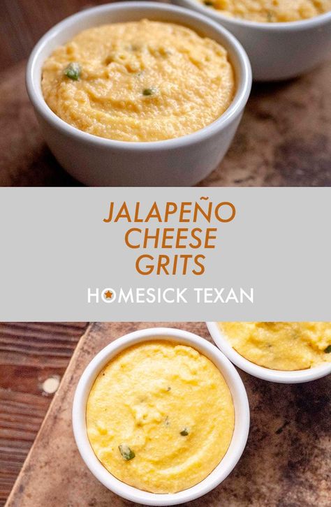 Jalapeno Cheese Grits Recipe, Emma Food, Cheesy Grits Recipe, Homesick Texan, Southwest Recipes, Savory Sides, Cheesy Grits, Bon Apetit, Brunch Bread