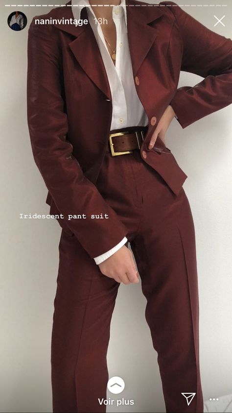 Prom Suit Red, Women Prom Suit, Cranberry Pants, Vintage Loafers, Prom Suits, Professional Attire, Pant Suit, Red Pants, Office Attire