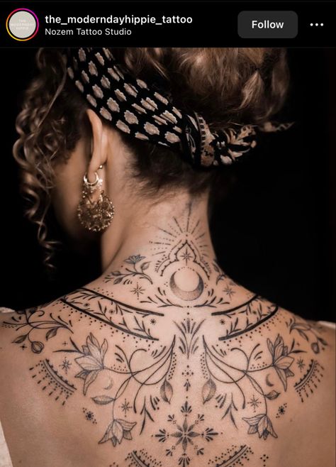 Tato Minimal, Hippie Tattoo, Upper Back Tattoos, Boho Tattoos, Beautiful Flower Tattoos, Spine Tattoos For Women, Spiritual Tattoos, Back Tattoo Women, Dainty Tattoos