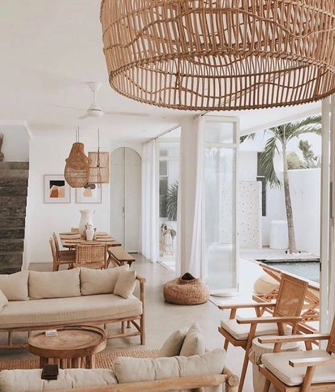 INBALI 〰️ Balinese Furniture on Instagram: “We can't wait to be able to visit Bali again and spend time in its beautiful and inspiring villas 🌴Loving the style of @casapalma.bali ? We…” Bali Style Home, Beautiful Villa, Boho Living Room, Living Room Inspo, A Living Room, Balinese, Interior Inspo, Curtains Living Room, Home Decor Inspiration