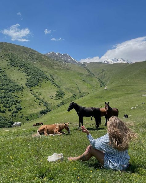 The Grass, A Woman, Horses