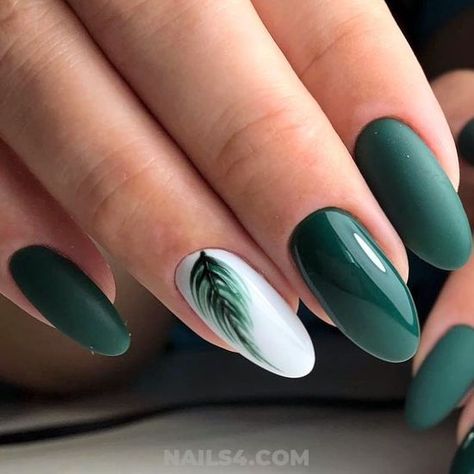 September Nail Colors / #fall #september #handsome #precious #ideas #nails Gorgeous & Cutie Gel Manicure Nails September, Tropical Nail Art, White Gel Nails, Dark Green Nails, Green Nail Art, September Nails, Tropical Nails, Nails Green, Green Nail