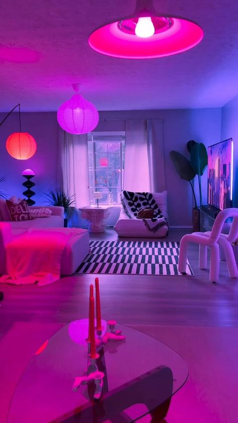 Mood Lighting Living Room, Lounge Room Design, Girly Apartments, Dream Bedroom Inspiration, Girly Apartment Decor, Building House Plans Designs, Bedroom Wall Paint, Bedroom Setup, Small Apartment Decorating