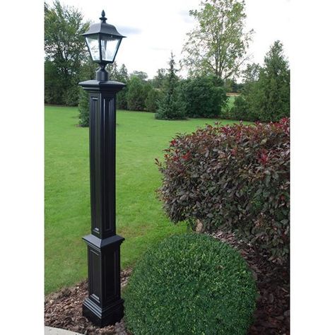 Mayne Signature Lamp Post - 5835-B Mulch Around Trees, River Rock Garden, Driveway Lighting, Outdoor Lamp Posts, Lamp Posts, Light Post, Lamp Post Lights, Plastic Planters, Front Lawn