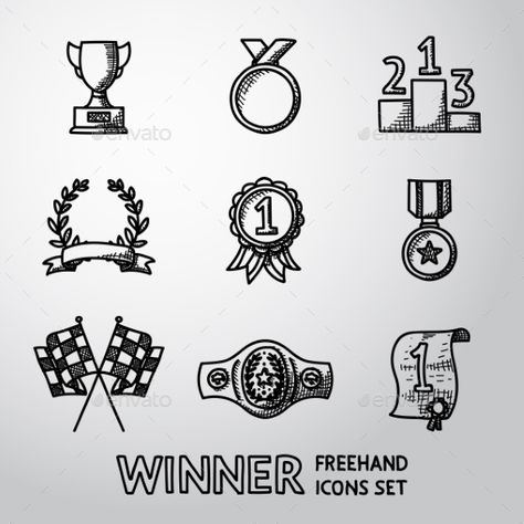 Set Of Winners Handdrawn Icons - Goblet, Medal Tattoo Ideas Couples His And Her, Matching Tattoo Ideas, Financial Literacy Lessons, Couple Matching Tattoo, Tattoo Stencil Outline, Matching Tattoo, Custom Tattoo Design, Art Drawings Sketches Creative, Matching Tattoos