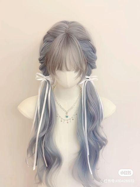 Hair Accessories Drawing, Anime Hair Accessories, Creative Natural Hairstyles, Accessories Drawing, Pretty Hair Cuts, Cool Hair Designs, Red Hair Extensions, Kawaii Wigs, Cute Natural Hairstyles