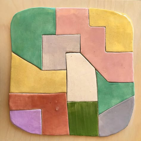 Ceramic Wall Sculptures by Kelly Witmer | Wescover Sculptures Coiled Ceramics, Clay Draping, Ceramic Puzzle, Ceramic Geometric, Sculpture Geometric, Art On Ceramic, Ceramic Tile Wall, Ceramic Wall Sculpture, Pottery Lessons