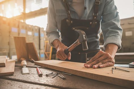 Carpenter working with equipment on wood... | Premium Photo #Freepik #photo #wood #building #man #hands Carpentry Services, Carpenter Work, Beauty Shots, Wood Working For Beginners, Photo Projects, Wooden Tables, Wood Shop, Premium Photo, Carpentry