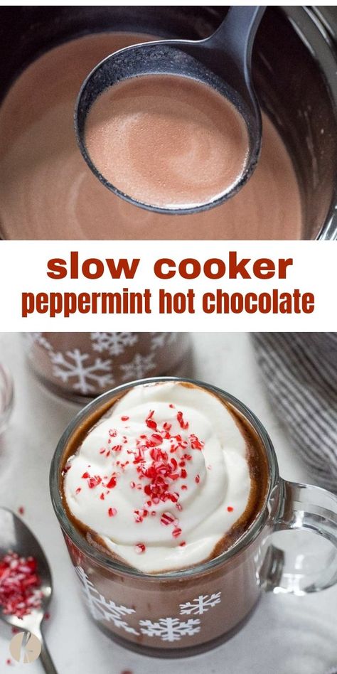 Peppermint Hot Cocoa Recipe, Candy Cane Hot Chocolate, Crockpot Peppermint Hot Chocolate, Christmas Eve Crockpot Hot Chocolate, Crockpot Hot Chocolate With Cocoa Powder, Christmas Eve Creamy Crockpot Hot Chocolate, Hotchocolate Homemade Crockpot, Peppermint Hot Chocolate Recipe, Peppermint Cocoa