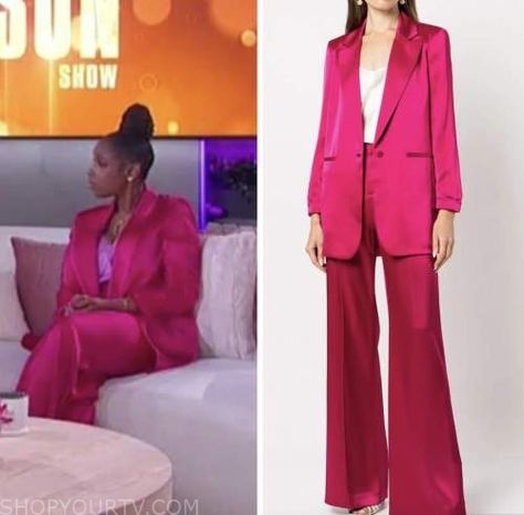 The Jennifer Hudson Show: September 2022 Jennifer Hudson's Pink Satin Pant Suit Satin Pant Suit, Lover Archetype, Satin Pant, Where To Buy Clothes, Balloon Pants, Satin Pants, Jennifer Hudson, September 2022, Pant Suit