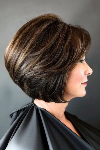 Hairstyles For Over 40 Women New Looks, Back View Of Bob Hairstyles, Women Over 40 Hairstyles, Hair 2025, 60 Hairstyles, Stacked Hair, Stacked Bob, Layered Haircuts For Medium Hair, Bob Hairstyles For Thick