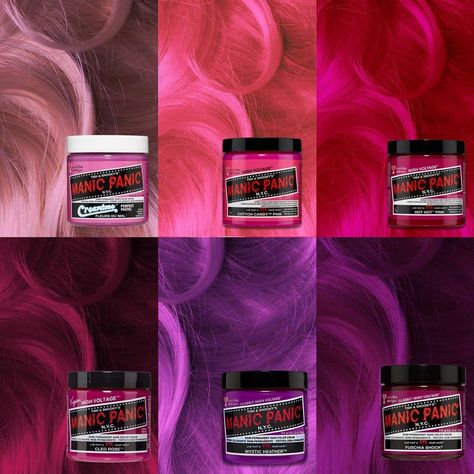 Manic Panic Cotton Candy Pink, Manic Panic Pink, Magenta Hair Dye, Manic Panic Purple, Rockstar Hair, Hair Palette, Manic Panic Colors, Cotton Candy Pink Hair, Manic Panic Hair Dye