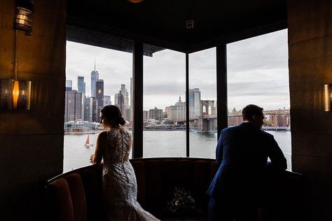 A stunning micro-wedding in Brooklyn, New York, with a breathtaking first look on the rooftop of the 1 Hotel Brooklyn Bridge. The 1 Hotel, 1 Hotel Brooklyn Bridge, 1 Hotel, Micro Wedding, Brooklyn New York, Wedding Elopement, Brooklyn Bridge, Look On, First Look