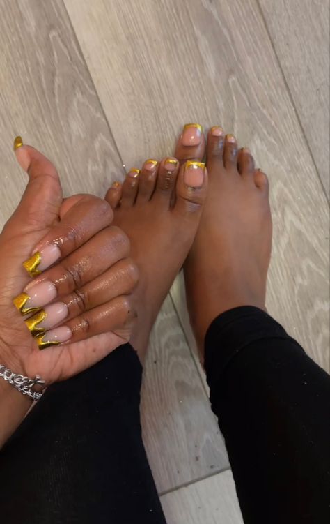 Gold French Tip Toes, French Tip Toes, Casket Nails, Gold French Tip, 2022 Nails, Nail Tutorial Videos, Acrylic Toes, Long Acrylic Nail Designs, Nail Tutorial