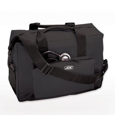 ADC's 1024 is a heavy duty, padded multi-compartment medical nylon bag to protect your most valuable medical equipment. Measures 14" x 9 1/2" x 6" when closed. Available in black, navy, or dark green. Best Gifts For Doctors, Medical Supply Organization, Medical Equipment Storage, Medical Pictures, Medical Bag, Nurse Bag, Medical Medium, Nursing Career, Medical Humor