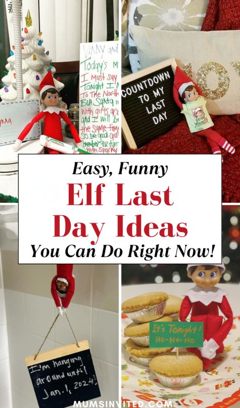 Looking for the best last day Elf on the Shelf ideas for 2024? Create an easy & awesome departure with a note or letter saying, "See you next year!" Perfect for the classroom or home, set up a sweet farewell on the second-to-last night with donuts or a fun treat. Make Christmas Eve or Christmas morning extra special as your elf’s last night brings smiles. These simple ideas will make leaving both memorable & heartwarming as your elf bids a final farewell until next year! elf goodbye ideas. Last Day Letter From Elf On The Shelf, Christmas Eve Morning Elf On The Shelf Ideas, Elf’s Last Night Letter, Elf On The Shelf Ideas For Christmas Eve, Christmas Eve Morning Elf On The Shelf, Elf On Christmas Eve, Elf Goodbye Note, Elf On The Shelf Departure Letter, Goodbye Elf Ideas