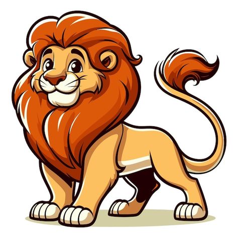 How To Draw Lion, Cute Lion Drawing, Lion Cartoon Drawing, Cute Lion Cartoon, Lion Vector Illustration, Lion Drawing Simple, Graffiti Art Drawings, Lion Cartoon, Jungle Animal Art