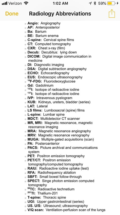 Radiology abbreviations. Radiology Cheat Sheets, Interventional Radiology Nurse, Radiology Tech Student Aesthetic, Radiologic Technology Student, Mri Technologist Student, Rad Tech School, Radiologic Technologist Student, Radiology Student Study Tips, Radiography Student Study