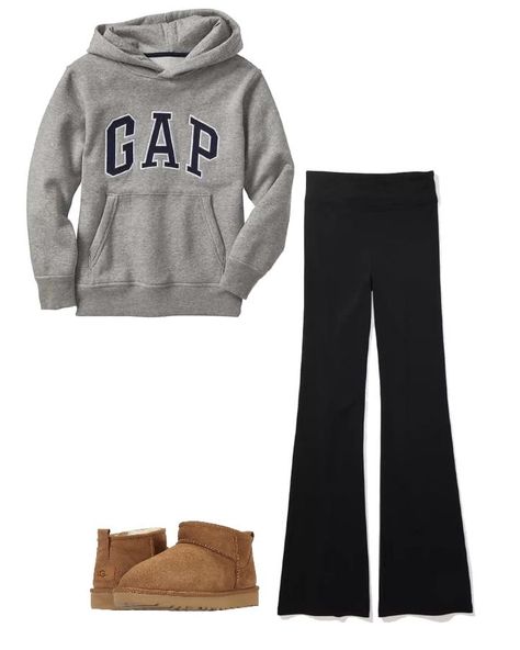 Gap Sweater Outfit, Gap Hoodie Outfit, Outfit Claims, Gilmore Style, Ugg Boots Black, Gap Outfits, Outfit Layout, Aesthetic Fits, Cute Lazy Day Outfits