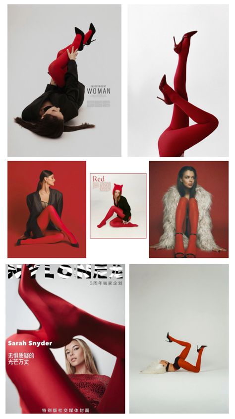 Edgy Model Photography, Long Shoes Outfit, Winter Branding Photoshoot, Holiday Shoot Ideas, Fashion Christmas Photoshoot, Studio Photoshoot Outfits, Winter Studio Photoshoot, Red And Black Photoshoot, Christmas Model Photoshoot