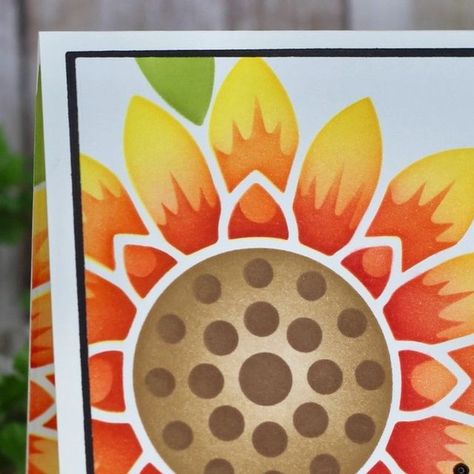 Karen Hightower on Instagram: "Don't you just love sunflowers? Check out this new layered Spectacular Sunflower Stencil from @ginakdesigns I love all the details on this one. <3 It is available over at ginakdesigns.com #ginakdesigns #layeringstencils #ginakdesignslayeringstencils #handmadecardsofinstagram #worddies" Gina K Sunflower Stencil, Gina K Spectacular Sunflower Stencil, Sunflower Stencil, Jennifer Mcguire Cards, Sunflower Cards, Jennifer Mcguire, Gina K, The Details, Just Love