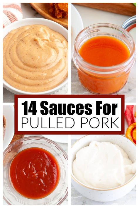 Sauce For Pork Sandwiches, Pulled Pork Sauces, Vinegar Based Bbq Sauce Pulled Pork, Pulled Pork No Bbq Sauce, Sauce For Pulled Pork Sandwiches, Pork Dipping Sauce, Pork Sauce Recipes, Pork Sauces, Pulled Pork Finishing Sauce