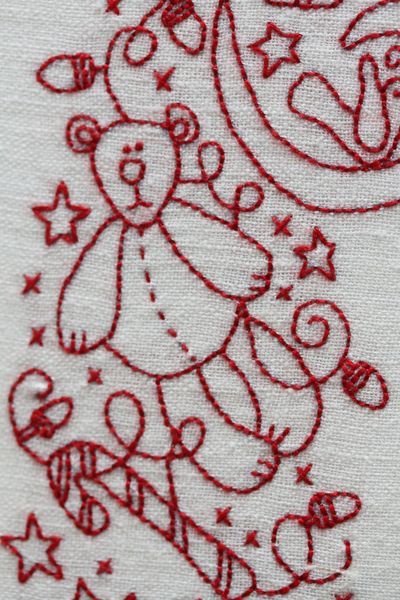 redwork Red Brolly Embroidery, Redwork Quilts, Christmas Redwork, Embroidery Redwork, Redwork Embroidery Patterns, Christmas Stitchery, Red Brolly, Calendar December, Christmas Stitch