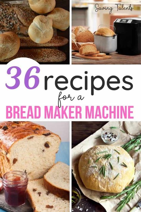 These recipes for homemade bread are easy and simple using a bread maker machine! Check out these bread machine recipes for a bread maker! Homemade Bread Breadmaker, Bread Machine Hacks, Flavored Bread Machine Recipes, Cuisinart Convection Bread Maker Recipes, Amazon Basics Bread Machine Recipes, Sourdough In Bread Machine, Biscuits Bread Machine, Making Bread In A Bread Machine, Read Machine Recipes