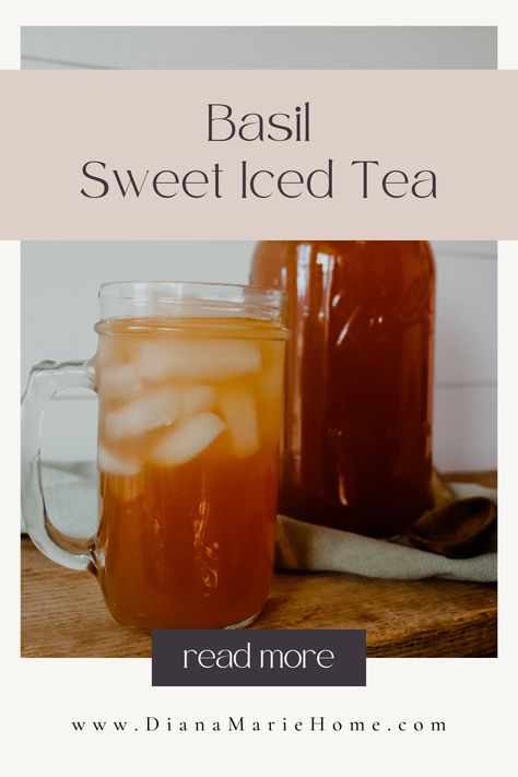 Basil Tea is simple to make and a very healthy and refreshing beverage. Learn how to make my favorite basil tea recipe below. Basil Tea Recipe, Basil Iced Tea, Iced Tea Lemonade Recipe, Using Basil, Sweet Tea Recipe, Holy Basil Tea, Tea Infusion Recipes, Basil Tea, Strawberry Limeade