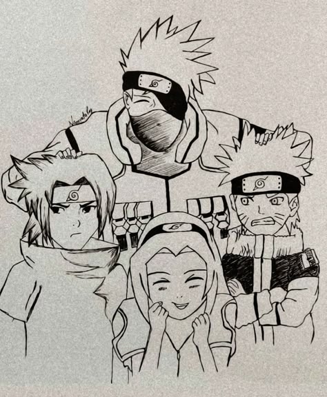 #painting #bynamrata #naruto#kakashi#sasuke#sakura Sakura Pencil Drawing, Naruto Sasuke Sakura Drawing, Naruto And Sasuke Sketch, Kakashi Drawing Pencil, Naruto Team 7 Drawing, Sasuke Drawings, Team 7 Drawing, Naruto Kakashi Sasuke Sakura, Kakashi Painting