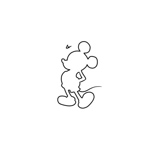 Visit TikTok for more Mickey Mouse Line Drawing, Disney Icons Drawing, Simple Mickey Mouse Tattoo, Disney Traceable Drawings, Mickey Mouse Outline Tattoo, Disney Tattoos Minimalist, Disney Line Drawing, Disney Fine Line Tattoo, Line Art Disney