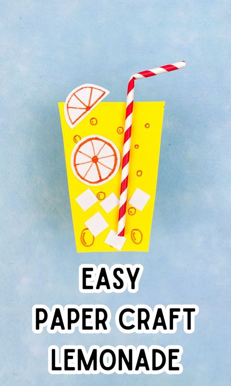 Lemon Diy Craft, Lemonade Crafts For Kids, Lemonade Crafts Preschool, Lemonade Craft, Kids Summer Projects, Lemonade Art, Easy Lemonade, Infant Curriculum, Lemon Diy