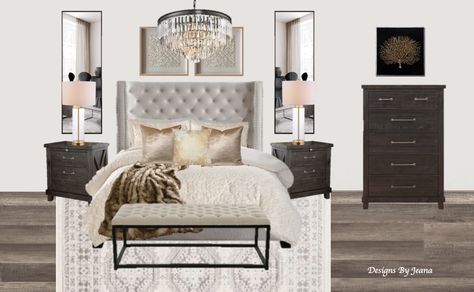 RH Inspired Bedroom Option 1 Rh Decor Inspiration, Rh Inspired Bedroom, Rh Bedroom, Romantic Bedroom Colors, Restoration Hardware Bedroom, Hotel Bedroom Design, Elegant Bedroom Design, Hardware Ideas, Small Bedroom Layout