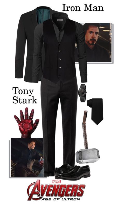 Tony Stark/Iron Man - Avengers: Age Of Ultron by gone-girl on Polyvore featuring polyvore Doublju Dolce&Gabbana Topman Steve Madden Calvin Klein Tommy Hilfiger Lanvin men's fashion menswear clothing marvel ironman TonyStark avengersageofultron Iron Man Outfit, Tony Stark Fashion, Tony Stark Outfit Inspiration, Tony Stark Inspired Outfits, Tony Stark Outfit, Marvel Outfit Ideas, Marvel Bounding, Tony Stark Style, Tony Stark Costume