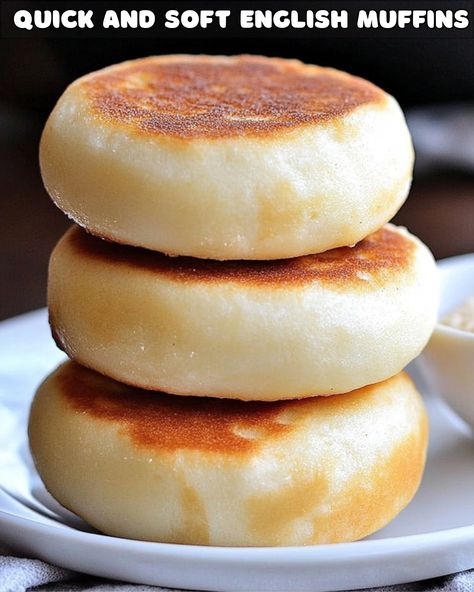 Best English Muffins, Portuguese English Muffin, Quick English Muffin Recipe, Things To Make With English Muffins, Small Batch English Muffins, Home Made English Muffins, Diy English Muffins, Protein English Muffin Recipe, Homemade English Muffins Easy