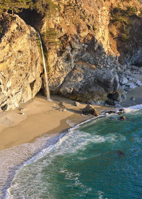 Mcway Falls, Waterfall Trail, Lombard Street, Highway 1, Central California, Pacific Coast Highway, Beautiful Waterfalls, Magnetism, Turquoise Water