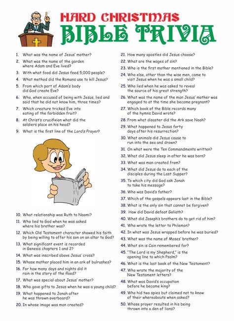 Christian Christmas Trivia Questions and Answers Bible Questions For Adults, Christmas Bible Trivia Free Printable, Christmas Bible Trivia With Answers, Bible Trivia For Kids, Bible Trivia, Bible Trivia Questions And Answers, Christmas Bible Trivia, Bible Quiz Questions, Bible Questions And Answers