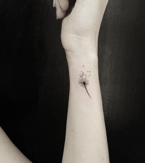 Dandelion Tattoo On Arm, Small Dandelion Tattoo, Dandelion Tattoo Design, Delicate Tattoos For Women, Small Girly Tattoos, Alphabet Tattoo Designs, Animal Tattoo Ideas, Petit Tattoo, Hand Tattoos For Girls