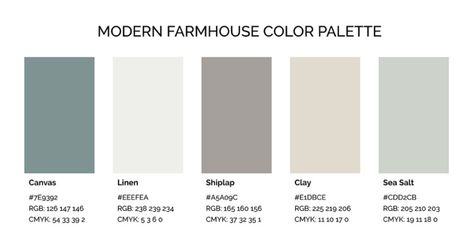 Modern Farmhouse Color Palette, Farmhouse Color Palette, Farmhouse Color Scheme, Farmhouse Color, Rgb Color Codes, Mobile Backgrounds, Holiday Fonts, Hex Color Palette, Color Plan