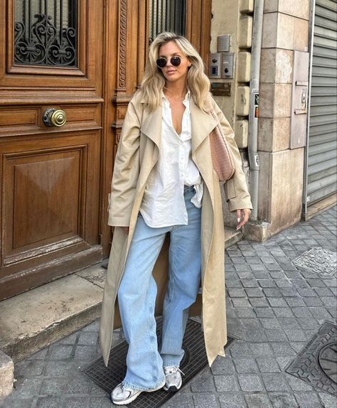 Portuguese Style Fashion, Outfits Ideas For School, Winter Style Ideas, Beige Trench Coat Outfit, Trench Coat Outfit Spring, Cute Outfits Ideas, Trench Coat Beige, Trench Beige, Trending Ideas